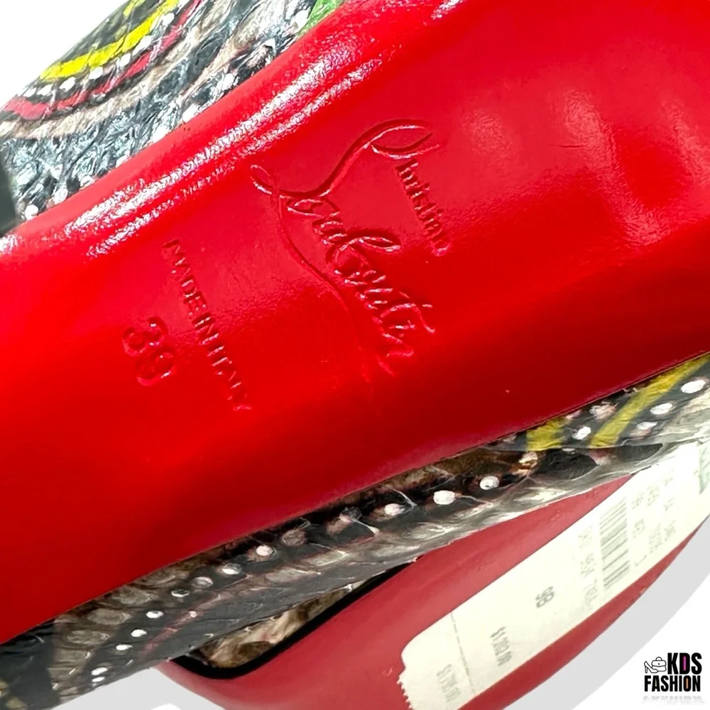 Christian Louboutin Bianca 140 Python Masai Platform Heels US 8.5 EU 39 Rare - Picture 6 of 11